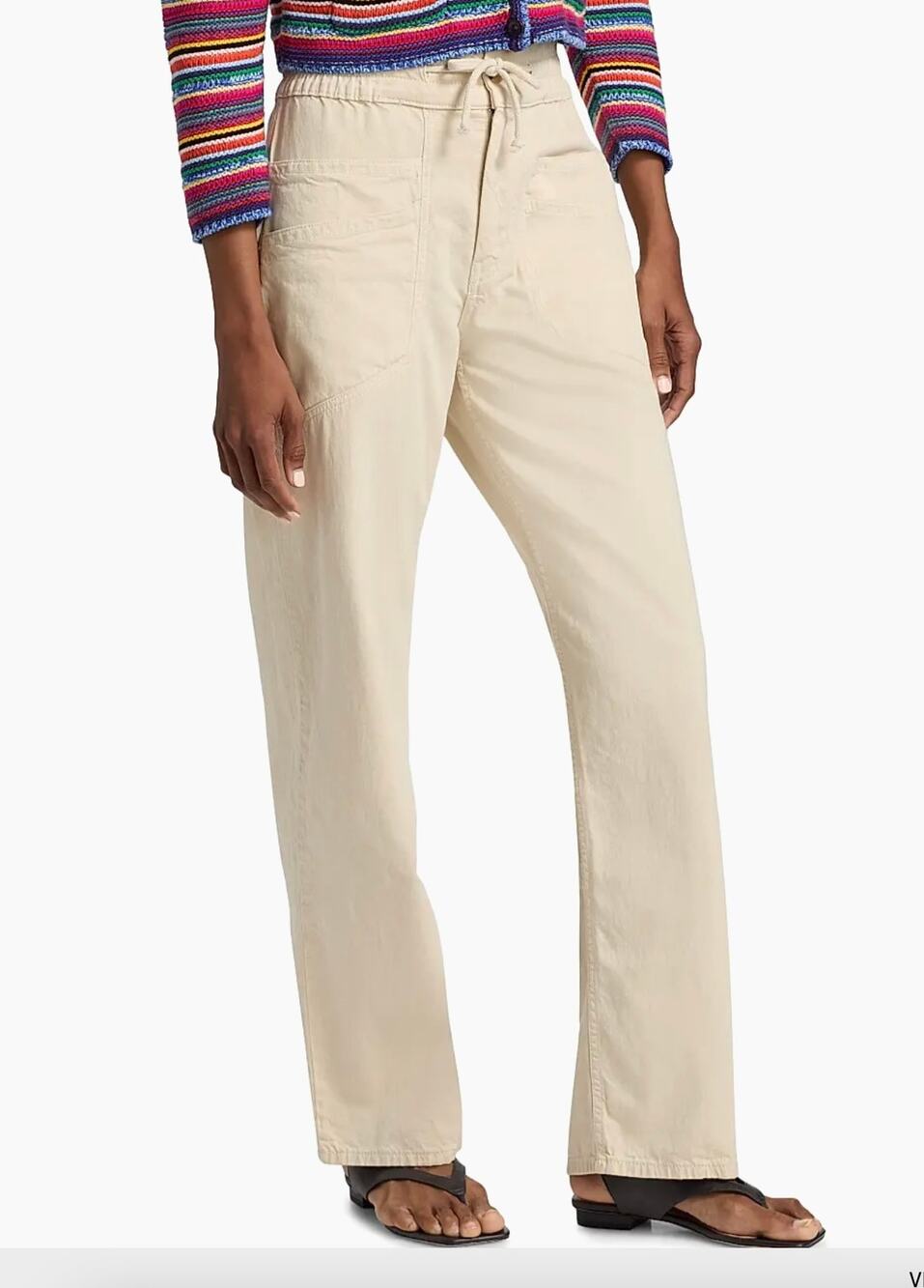 ba&sh Fima Ecru Drawstring Pants - Cream - Canvas Color - Size 36 - XS
